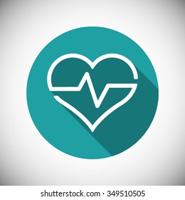Heartbeat, linear icon. One of a set of linear web icons