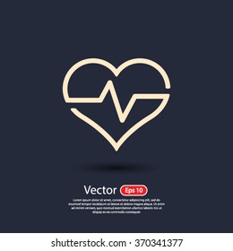 Heartbeat, linear icon. One of a set of linear web icons