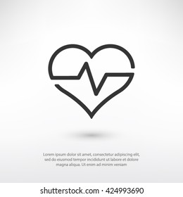 Heartbeat, linear icon. One of a set of linear web icons