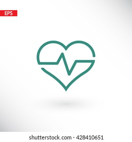 Heartbeat, linear icon. One of a set of linear web icons