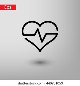 Heartbeat, linear icon. One of a set of linear web icons