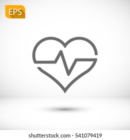 Heartbeat, linear icon. One of a set of linear web icons
