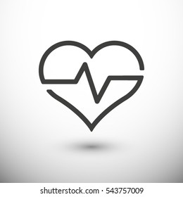 Heartbeat, linear icon. One of a set of linear web icons