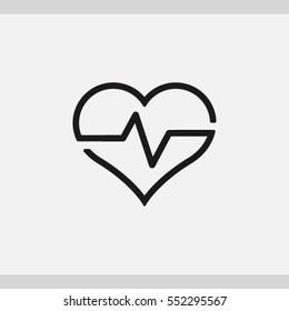 Heartbeat, linear icon. One of a set of linear web icons