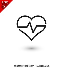 Heartbeat, linear icon. One of a set of linear web icons
