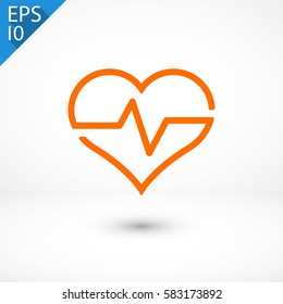 Heartbeat, linear icon. One of a set of linear web icons