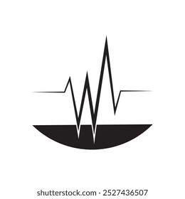 Heartbeat Logo Icon Vector Illustration