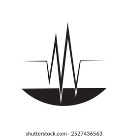 Heartbeat Logo Icon Vector Illustration