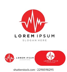 Elemento de diseño del logotipo y de la plantilla de símbolos de latido