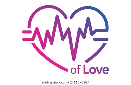 heartbeat of love vector love symbol