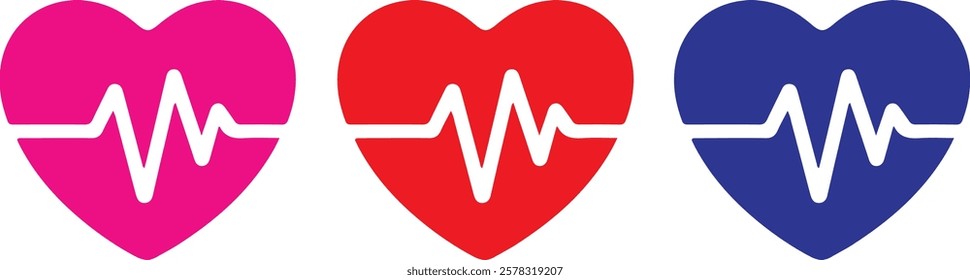 Heartbeat make a heart icon vector