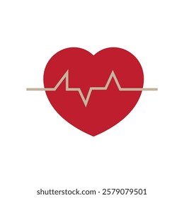 Heartbeat monitor icon illustration flat