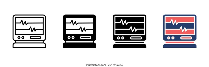 Heartbeat Monitor icon sheet multiple style collection