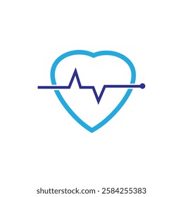 Heartbeat monitor logo icon illustration flat