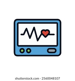 Heartbeat Monitor Medical Device Icon