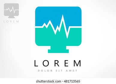 heartbeat monitor vector. Pulse monitoring.
