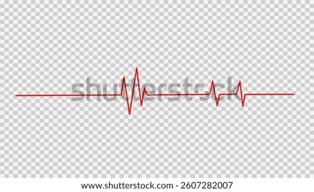 Heartbeat in Motion – A striking red ECG waveform depicting the pulse of life, a visual representation of heart health, medical diagnostics, and the critical importance of cardiovascular monitoring 