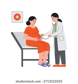 Heartbeat Of New Life Vector Flat Illustration EPS 10 File