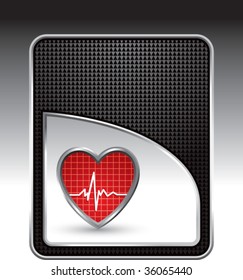 heartbeat on checkered backdrop