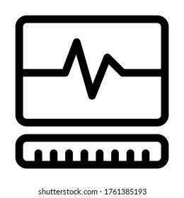 Heartbeat on the display, screen of the diagnostic equipment, device. Vector illustration