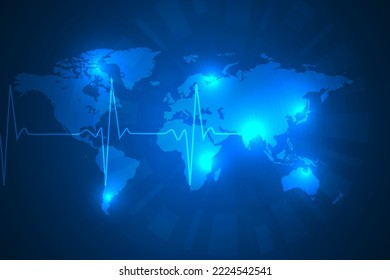 latido de corazón sobre el fondo abstracto global.