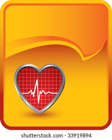 latido del corazón en fondo de rip naranja