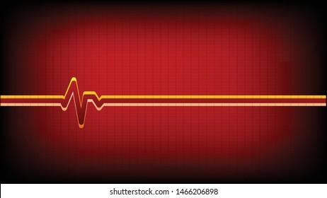 Heartbeat on a red background in a cell