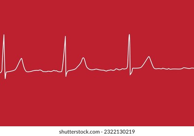 Heartbeat on. Red background with white heartbeat