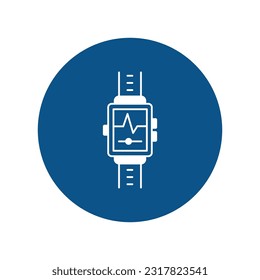 Heartbeat On Smartwatch  Vector Icon with trendy background colors that can easily edit or modify 

