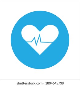 Latido de corazón sobre fondo blanco. Ilustración de vectores en estilo plano de moda