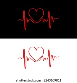 Heartbeat one line concept. Pulse, cardiogram vector symbol.