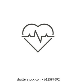 heartbeat outline icon vector