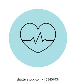 Heartbeat outline vector icon illustration 