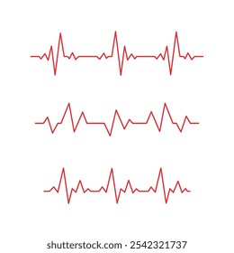 heartbeat pulse editable stroke vector illustration isolated on white backgroud
