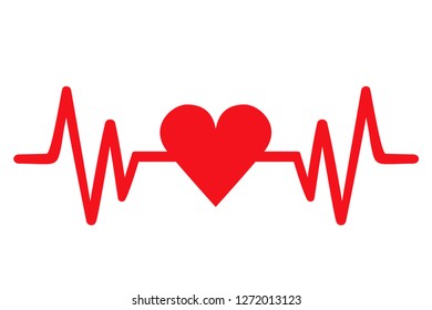 heartbeat pulse flat design. valentines