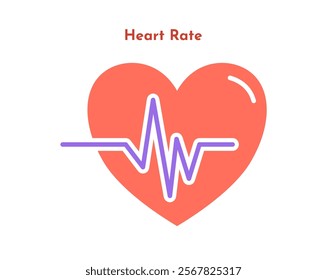 Heartbeat pulse flat icon for medical apps and websites