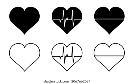 Heartbeat pulse flat vector icon for medical applications and websites.