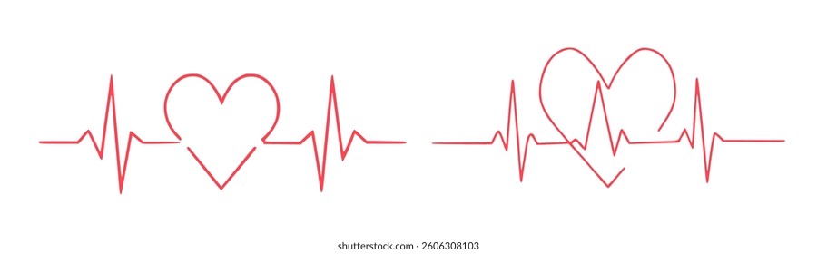 heartbeat pulse flat vector icon perfect for medical apps, websites, and healthcare designs. Represents heart rhythm, ECG signals, and vital signs with a clean and modern style. Vector illustration.