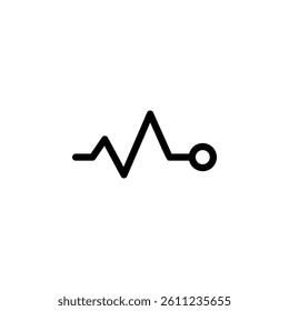 heartbeat or pulse icon. Black and white illustration. Ideal for medical, health, technology