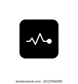 heartbeat or pulse icon. Black and white illustration. Ideal for medical, health, technology