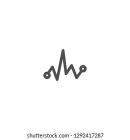 heartbeat or pulse icon. Heart line isolated on white. Vector cardiogram. Health, medical, life, enegry symbol.  