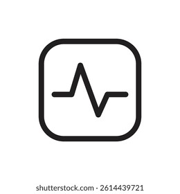Heartbeat pulse icon, representing health, vital signs, cardiology, medical monitoring, and healthcare technology in a digital or clinical environment.