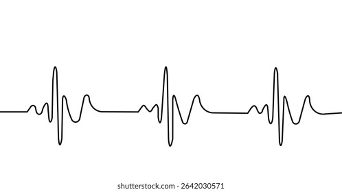  Heartbeat Pulse Line Art, Medical Health Graphic