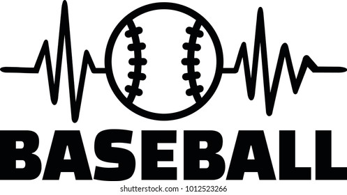 Heartbeat pulse line with baseball 