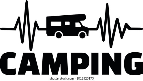 Heartbeat pulse line camping with caravan