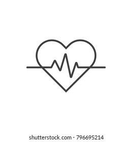 Heartbeat, pulse line icon.