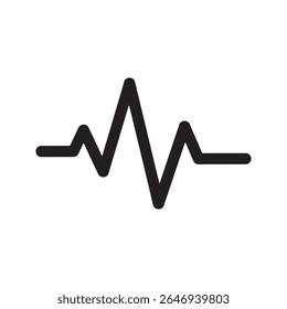 Ícone de linha de pulso de batimento cardíaco para cardiologia e saúde médica Um símbolo de glifo de um cardiograma ECG representando o ritmo cardíaco e o sinal de monitoramento da vida