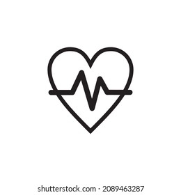 heartbeat pulse line icon, simple medical signage