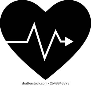 Heartbeat Pulse Line - Medical and Health Icon