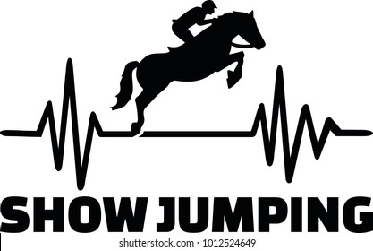 Heartbeat pulse line with show jumper and word